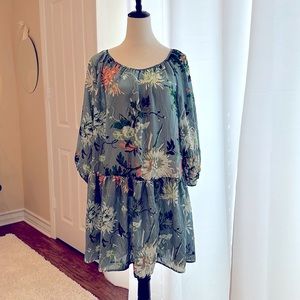 drop waist, loose sleeves, and knee length dress